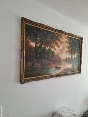 tablou pictat ulei panza semnat. - imagine 3