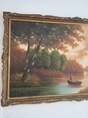 tablou pictat ulei panza semnat. - imagine 5