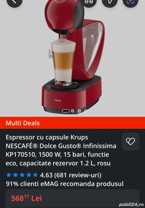 Aparat cu capsule la un preț superconvenabil