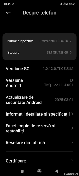 Redmi note 11 pro 5g  - imagine 3