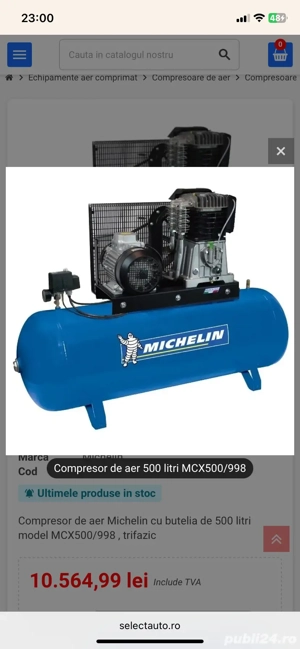 Vand compresor 500L michelin nou