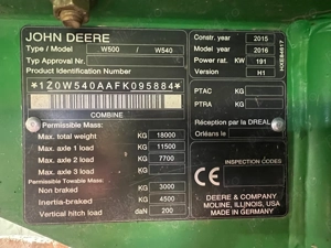 Combina John Deere W540 - imagine 2