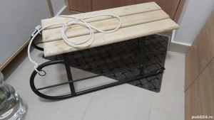 Sanie noua de metal si lemn pentru copii si adulti distractie la zapada nu e din plastic
