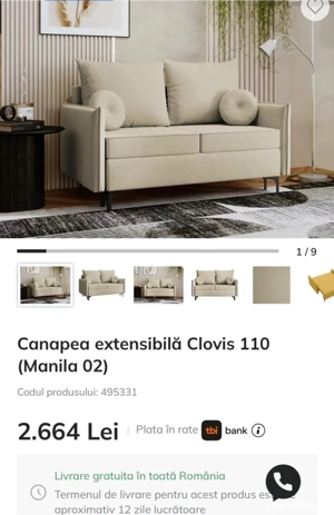 Vânzare canapea extensibilă