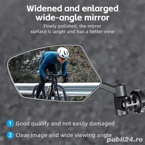 Oglinda pliabila rotativa lentilă antiorbire dop bicicleta ghidon mtb trotineta cursiera semicursier - imagine 2