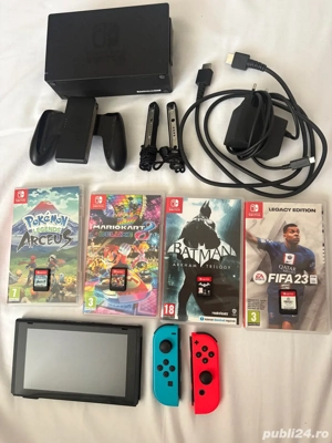 Nintendo Switch+4 jocuri originale,stare excelentă. - imagine 4