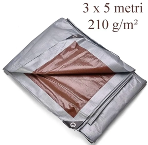 Prelata acoperire 3x5 m, 210g mp, impermeabila, protectie UV+ si inghet, PE, ochiuri otel