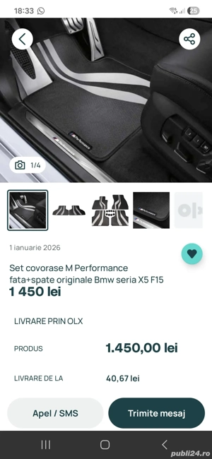 Covorase/Presuri Originale M Performance Bmw X5 F15