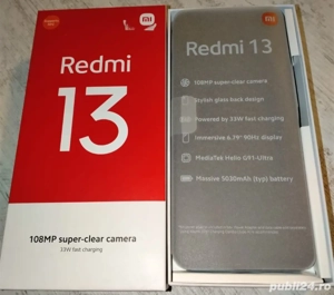 Vând Redmi 13 cu 8GB RAM și 256GB ,Liber de Rețea,culoarea Ocean Blue,nou
