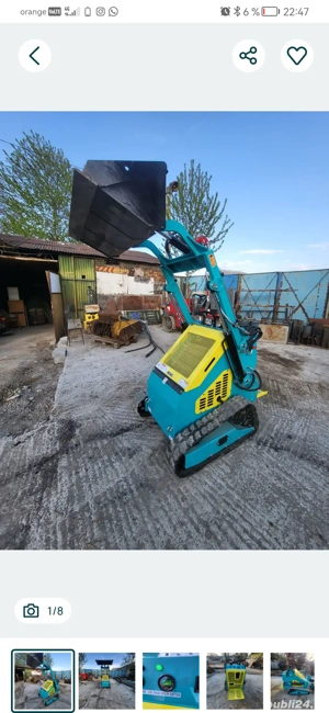 Mini-incarcator frontal bobcat pe senile 700 kg - imagine 8