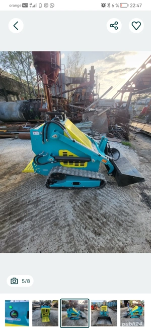 Mini-incarcator frontal bobcat pe senile 700 kg