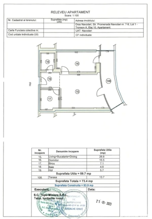 Apartament cu 3 camere și terasă la etajul 10, apartament situat central + loc de parcare subteran