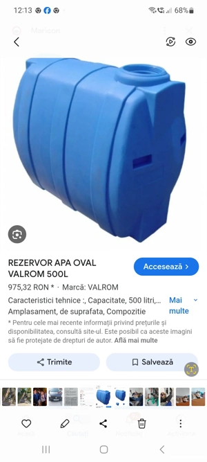 Rezervor apă 500 l Valrom