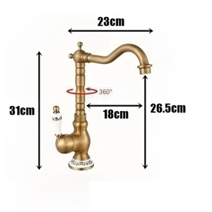 Baterie Antichizata Lavoar Chiuveta Baie Bucatarie Design Modern Lux Ceramica Desen Floral