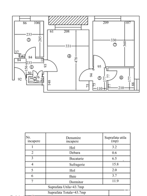Apartament 2 camere 44mp, Calea Bucuresti