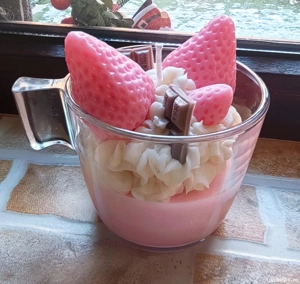 Lumanare desert la pahar