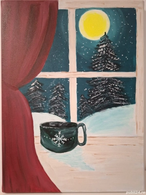 Pictura acrilic - "Gand de iarna"