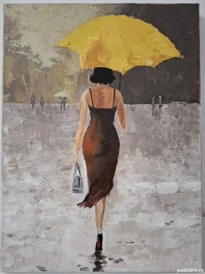 Pictura acrilic - "Ploaie de vara" + cadou