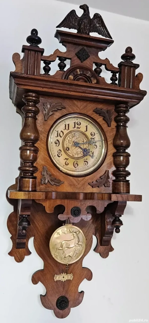 Ceas de perete cu pendula Friedrich Mauthe -Sohn - imagine 3