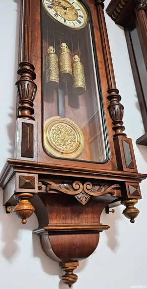 Ceas de perete cu pendula si 3 greutati Gustav Becker  - imagine 2