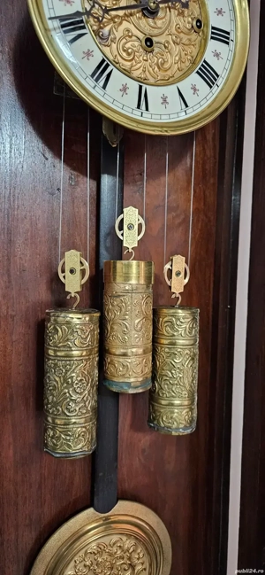 Ceas de perete cu pendula si 3 greutati Gustav Becker  - imagine 4