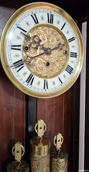 Ceas de perete cu pendula si 3 greutati Gustav Becker  - imagine 5