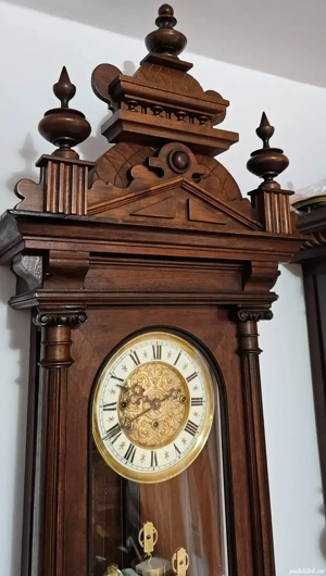 Ceas de perete cu pendula si 3 greutati Gustav Becker  - imagine 3