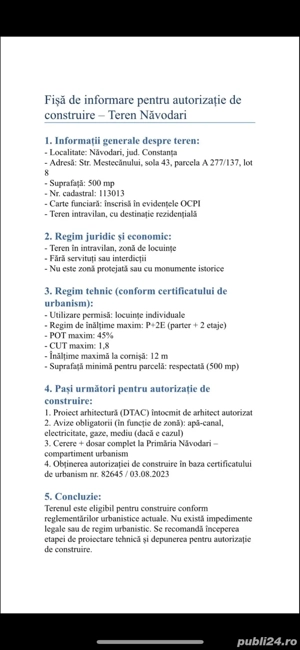 Teren intravilan 500 mp zona vile   str Mesteacanului   deschidere direct la șosea  - imagine 7