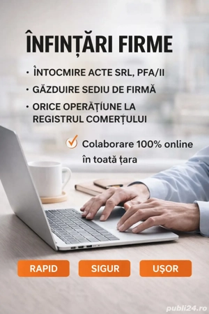 Înființare Firma noua SRL PFA si modificari Societăți Comerciale Registrul Comerțului 