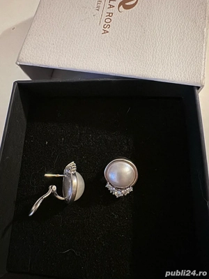 Cercei aur alb (o,50ct )