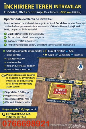 Teren Fundulea Pozitie Deosebită pt Afaceri