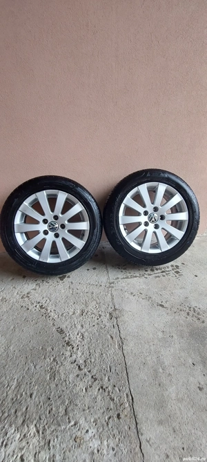 Vând 4 jante VW cu cauciucuri de vară  - imagine 4