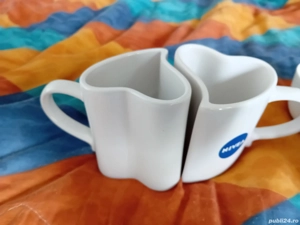 8 cesti de cafea noi două in forma de inima 
