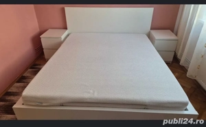 Pat dublu matrimonial Ikea ca Nou cu saltea inclusa 