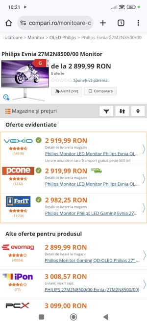 vand monitor Philips evnia 27m2n8500