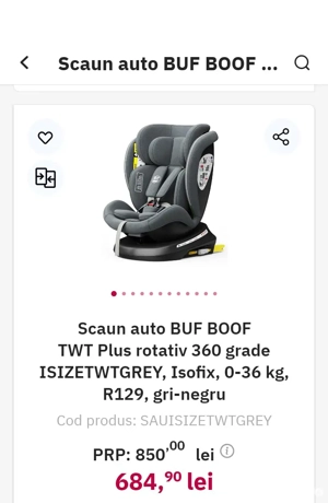 Scaun copil pentru masina 360  , cu isofix - imagine 3