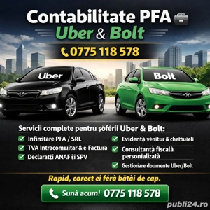 PFA UBER   BOLT   Contabilitate și înființare