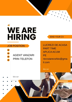 Agenți vânzări prin telefon   lucru de acasă (part-time, colaborare)