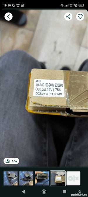 Incarcator Laptop ASUS  19V -35W output 1.75A (nou)