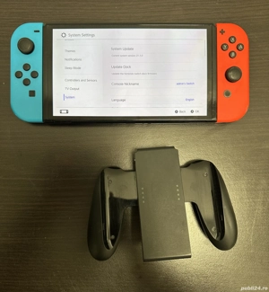 Nintendo Switch OLED HEG-001 + Joy-Con originale + Grip   fara dock   incarcator