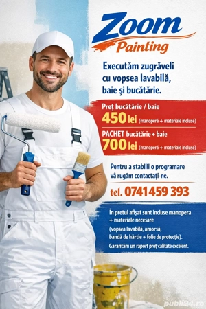 Zugrăveli Baie  sau Bucătărie 450 LEI