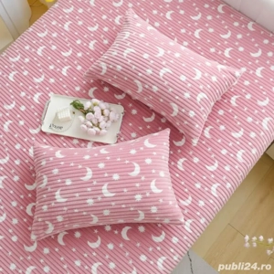 Cearceaf de pat cu elastic  cocolino +2 fete de pernă 