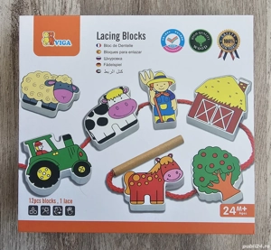 Joc Montessori din lemn VIGA   piese de înșiruit   ca nou