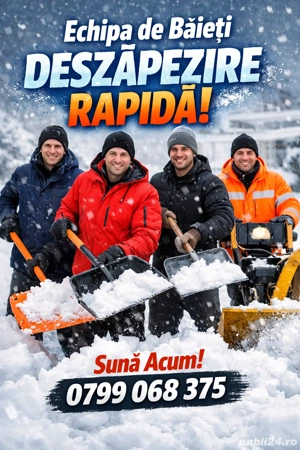 Dăm zăpada imediat - blocuri, firme, curti! Zăpada NU așteaptă. Venim 