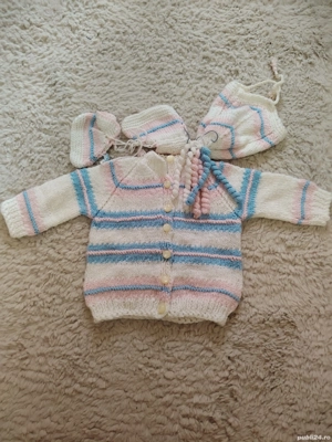 Jersee cu căciulițe și papucei pentru copii(bebeluși) - imagine 2