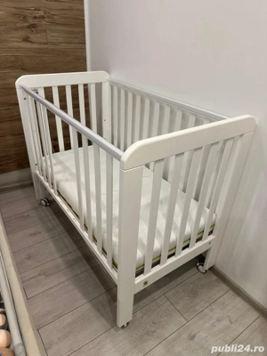 Pătuț copil YappyKids YappyLull   lemn de fag, alb