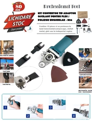 Kit convertor tip adaptor oscilant pentru polizor unghiular - M10