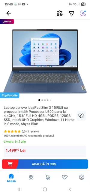 Laptop Lenovo IdeaPad Slim 3 15IRU8 cu