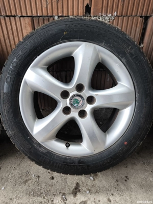 Set roti cu jante aliaj skoda si anvelope iarna noi 185/60R15