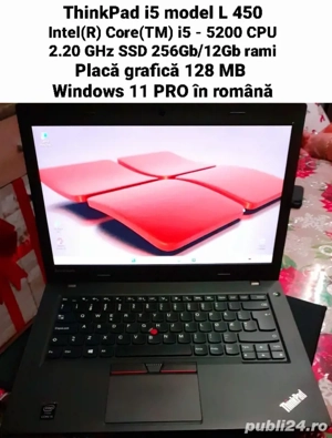 ThinkPad i5 model L 450 Intel(R)Core(TM) i5 - 5200 CPU 2.20 GHz SSD 256Gb 12Gb rami